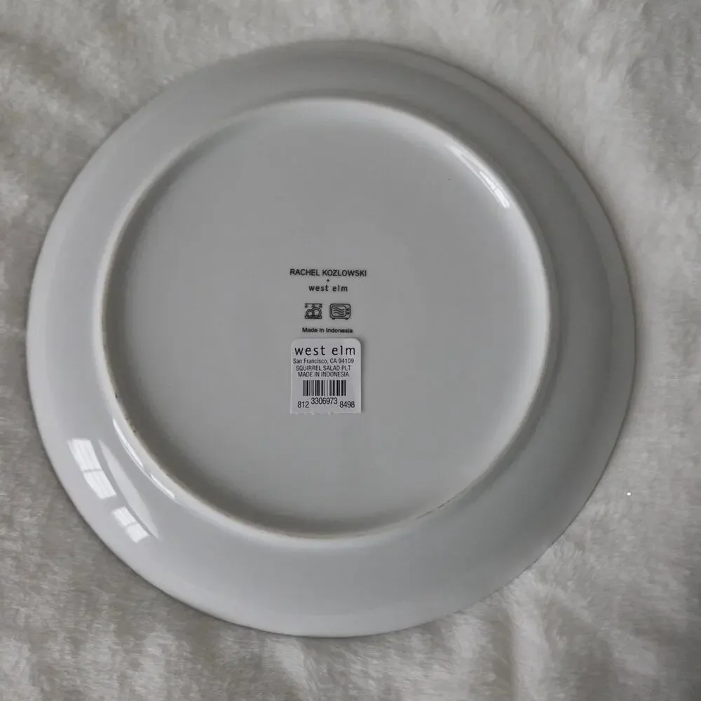 West Elm Rachel Kozlowski Dapper Squirrel Salad Plate 8.5